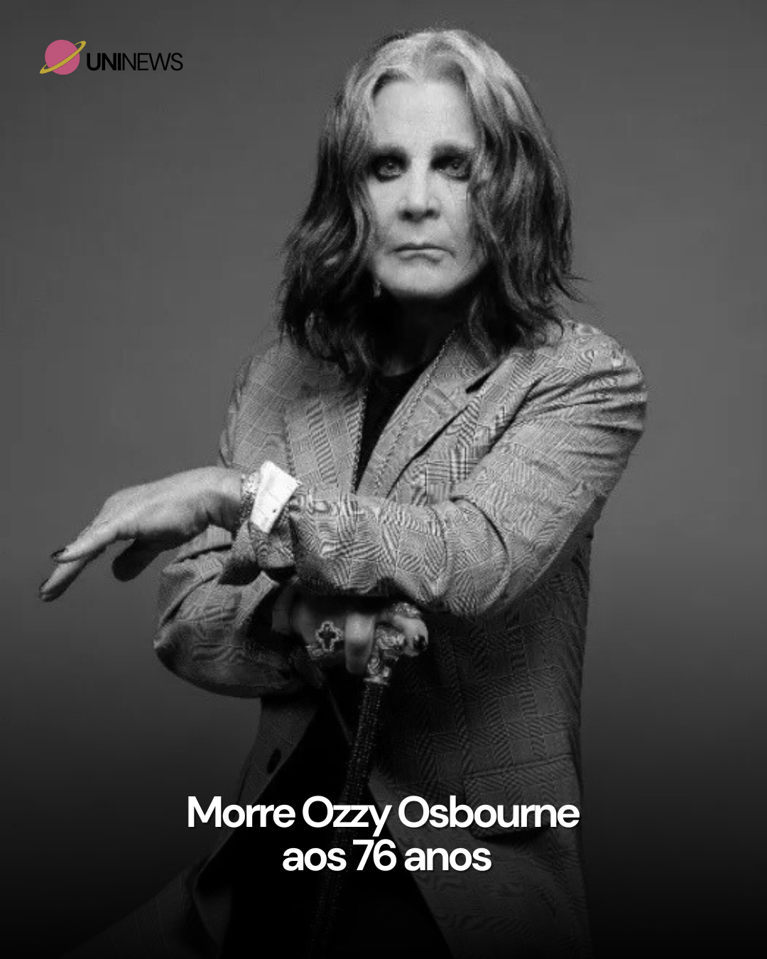 Ozzy Osbourne morre aos 76 anos semanas após show histórico com o Black Sabbath